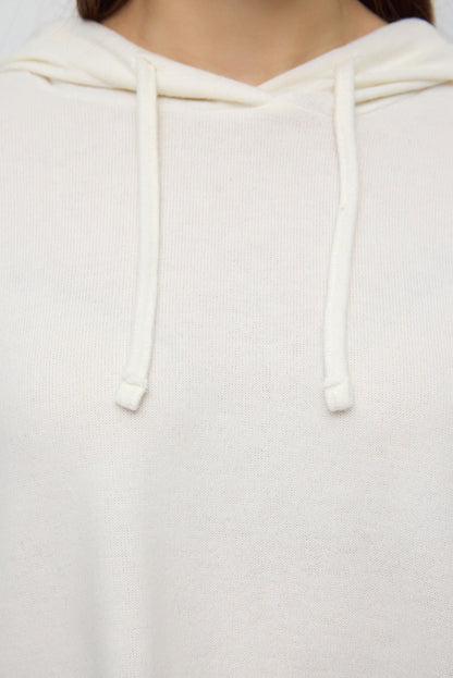 Kapuzen-Crop-Top aus weichem Strickmaterial