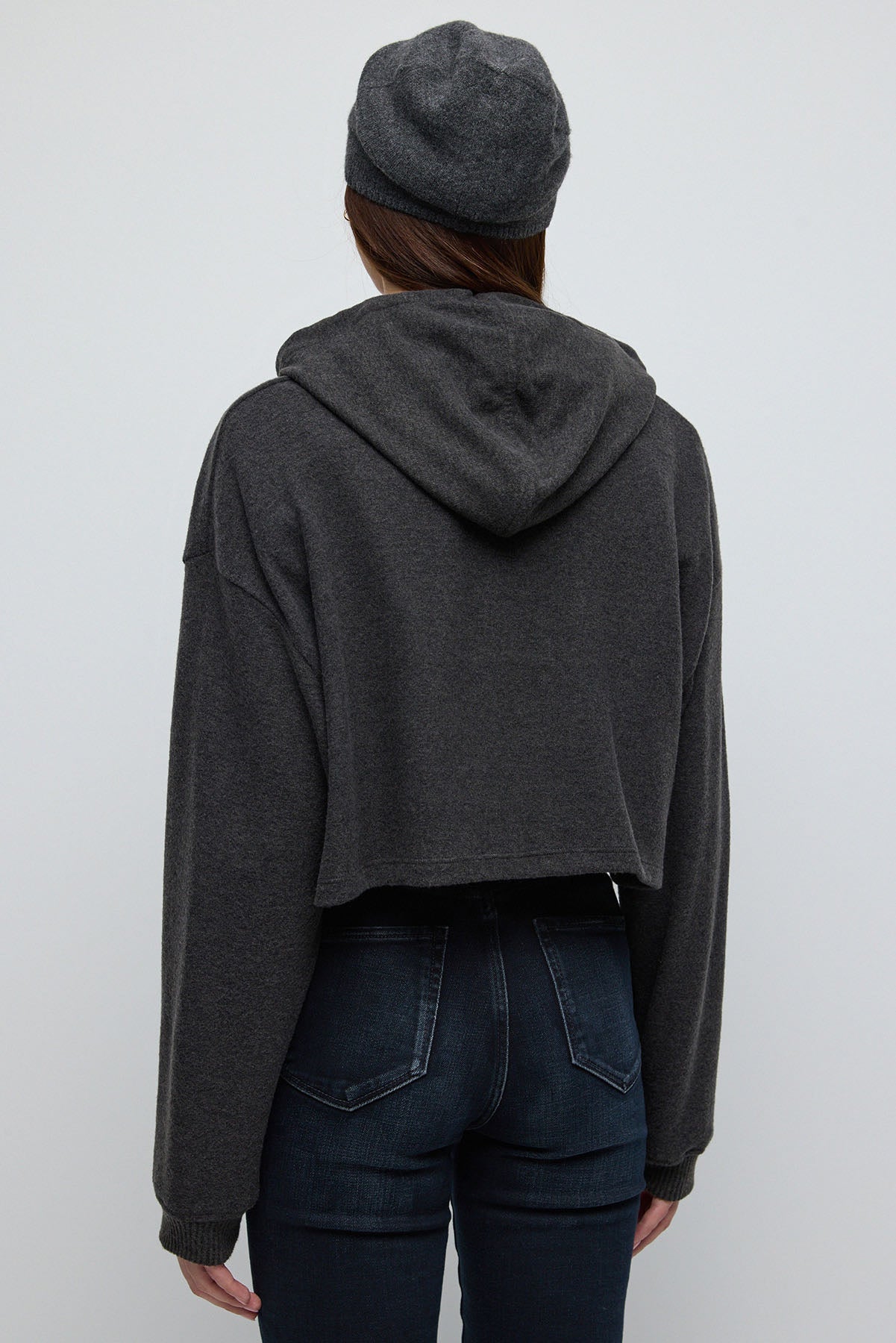 Kapuzen-Crop-Sweatshirt