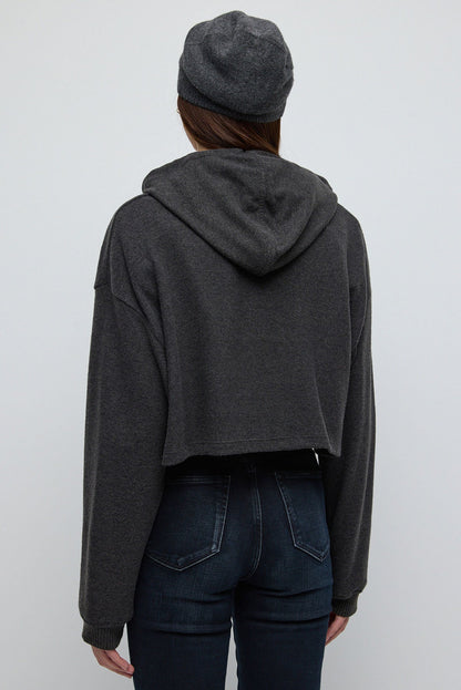 Kapuzen-Crop-Sweatshirt