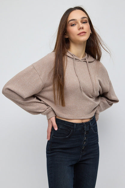 Kapuzen-Crop-Sweatshirt