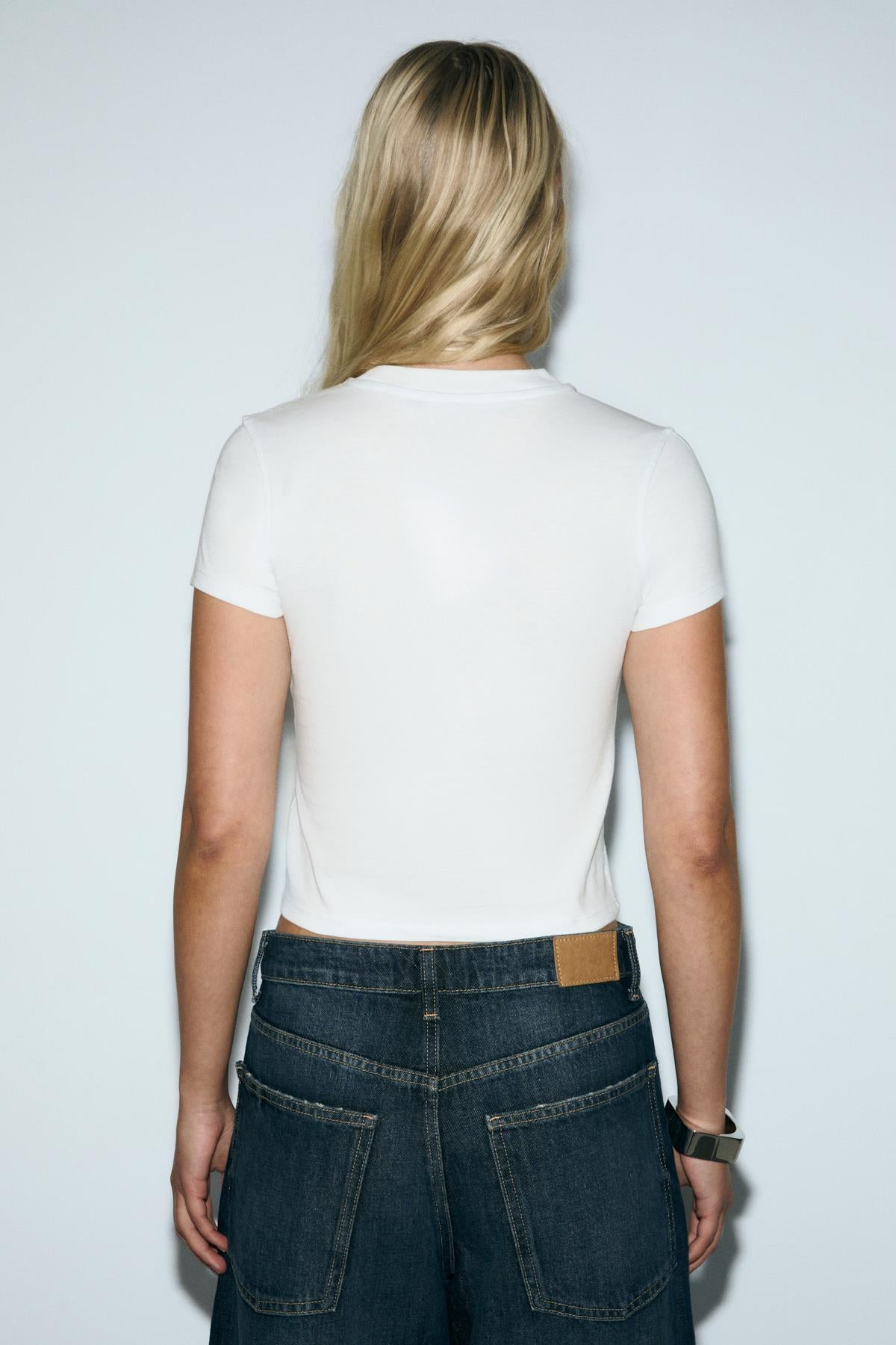 GRIMELANGE Damen T-Shirt mit Steindetail Weiß