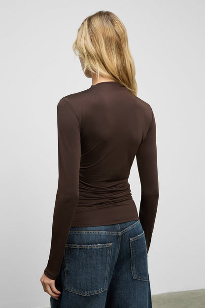SOLEMA Rundhals Raffbluse