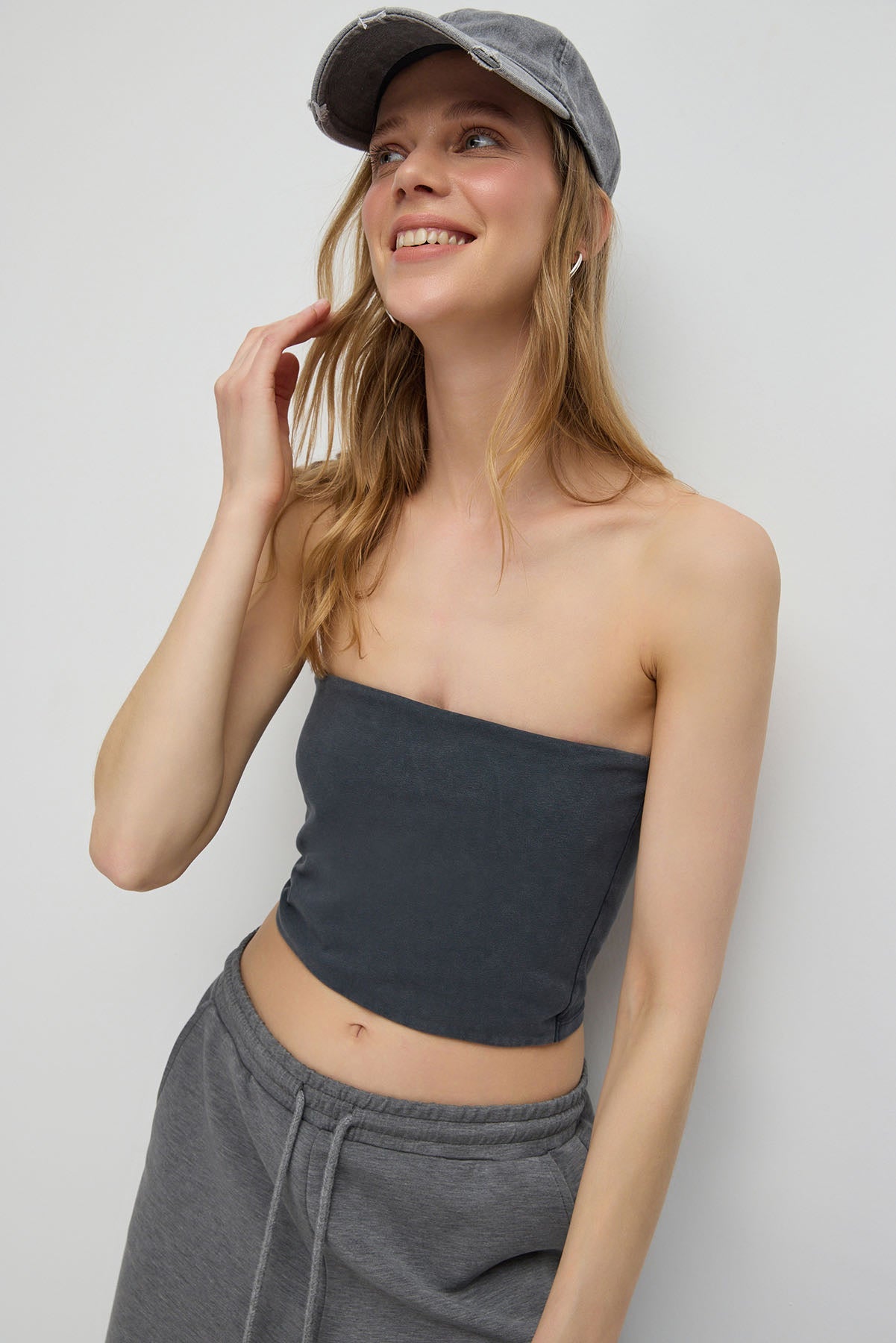 Kurzärmelige Crop-Bluse