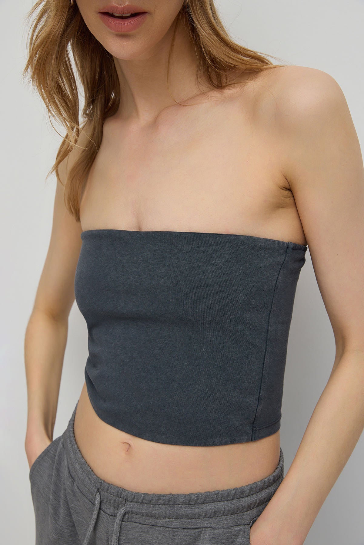 Kurzärmelige Crop-Bluse