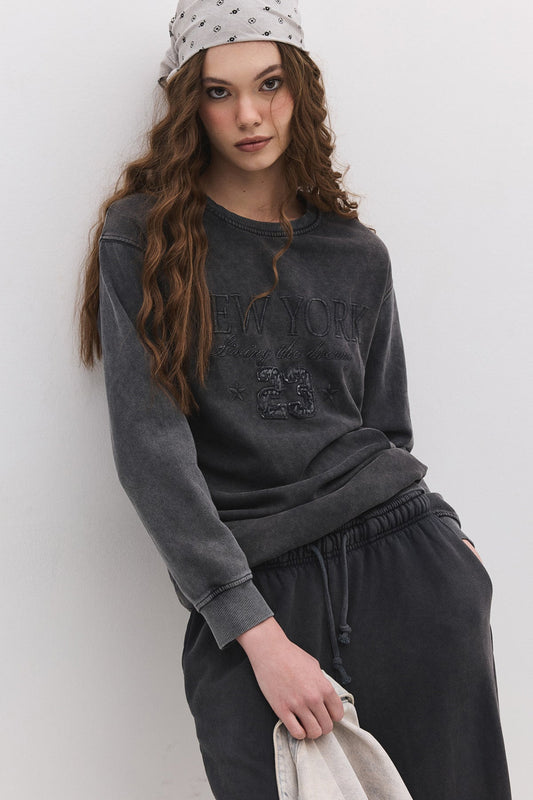 Sweatshirt mit Rundhalsausschnitt