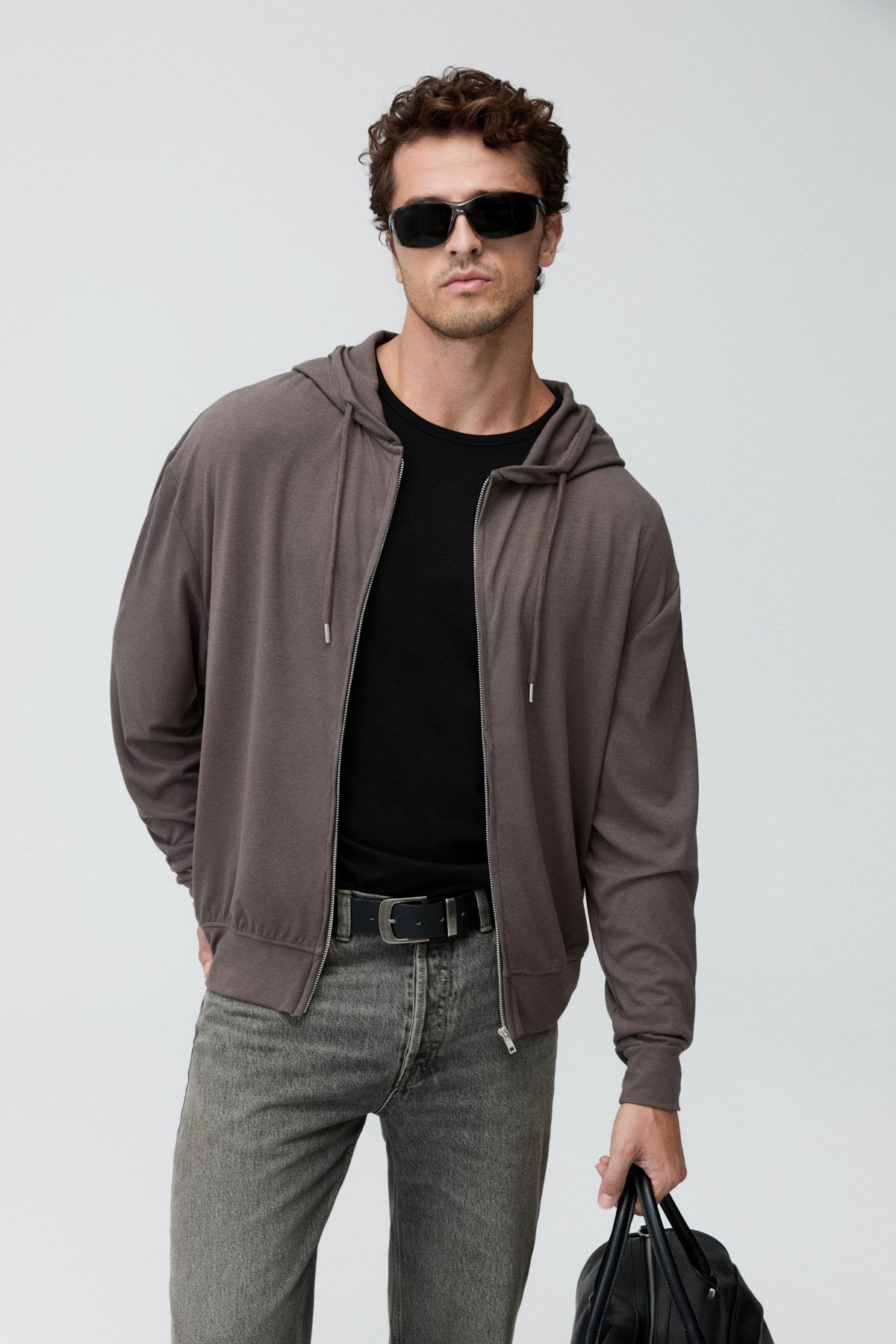SOREN Herren Dünnes Kapuzensweatshirt