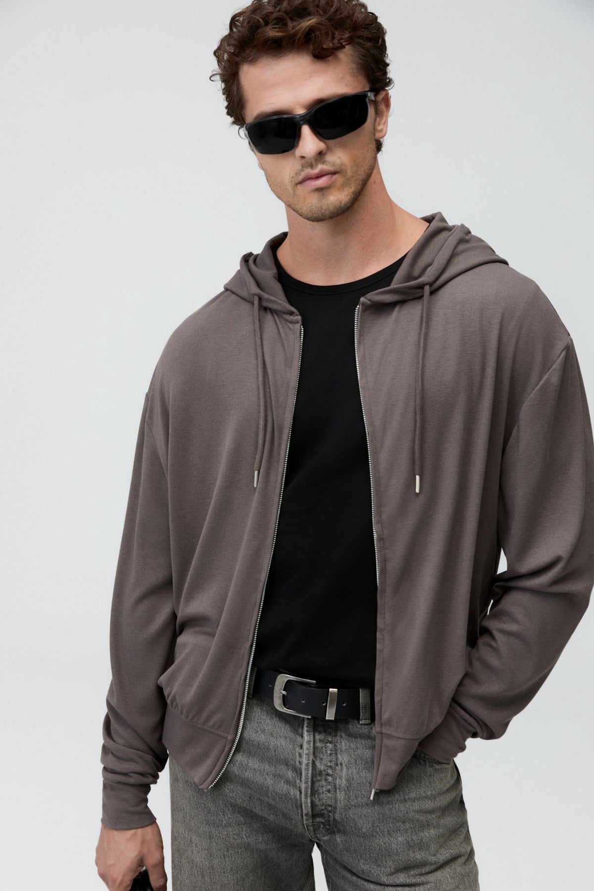 SOREN Herren Dünnes Kapuzensweatshirt