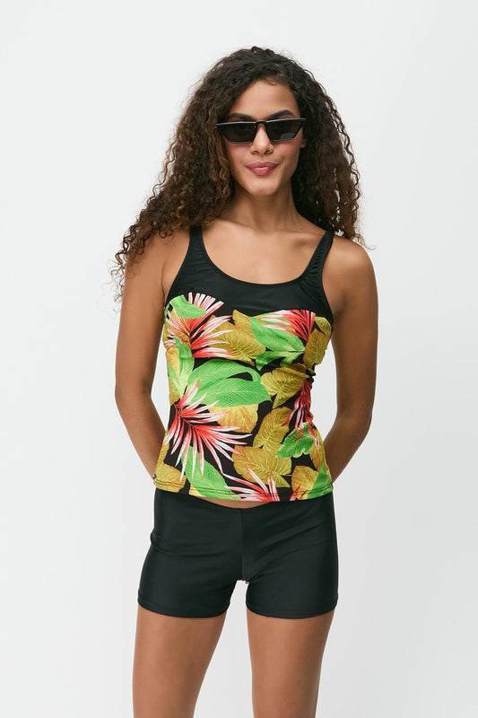 Tankini-Shorts-Set - Schwarz/Multi 7757