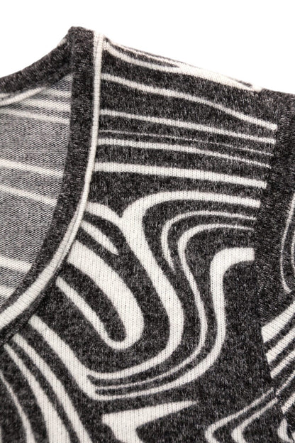 Bedrucktes Midi-Kleid mit 3/4-Ärmeln
