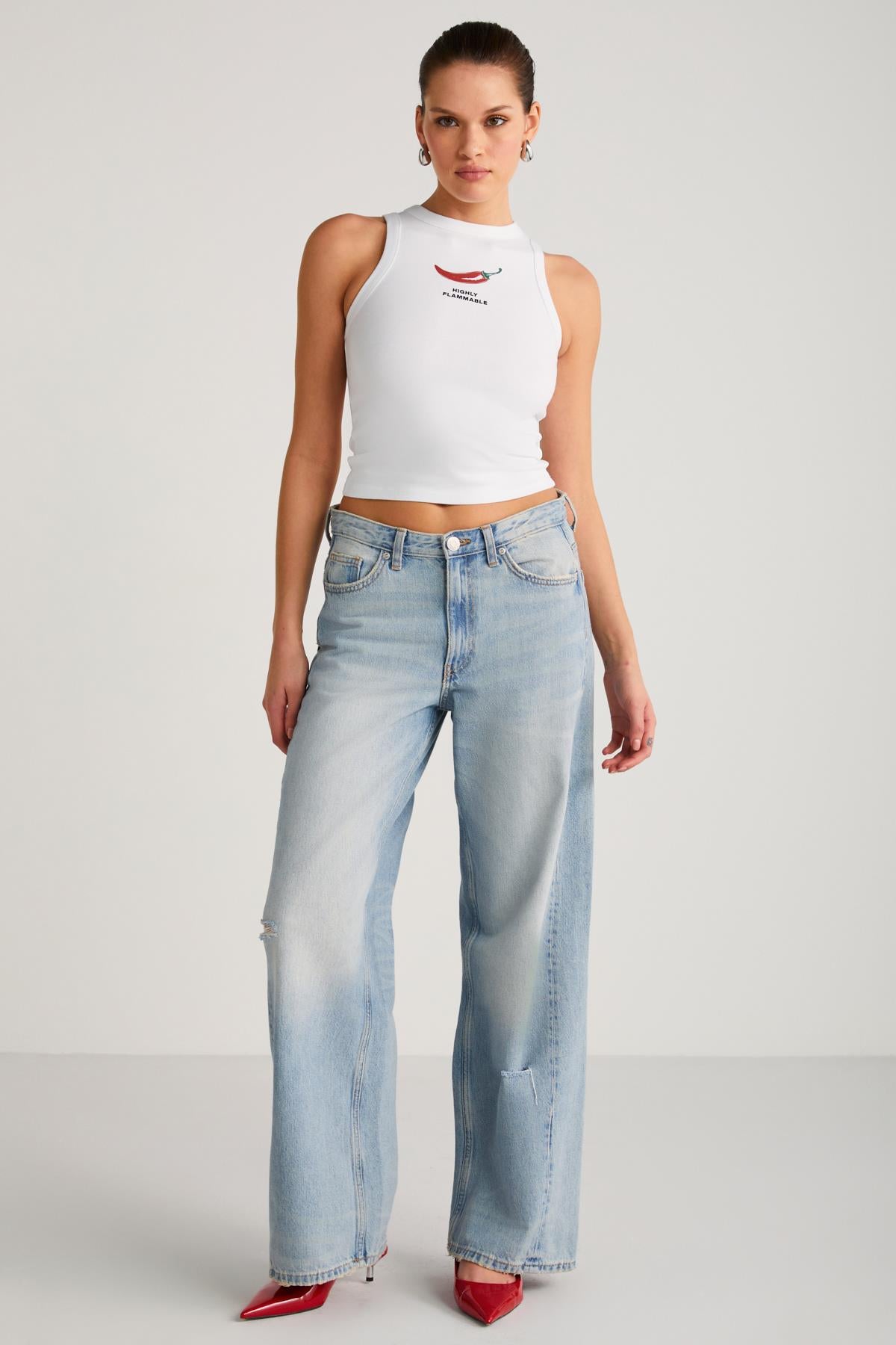 SPICE Damen Crop Baumwoll-T-Shirt