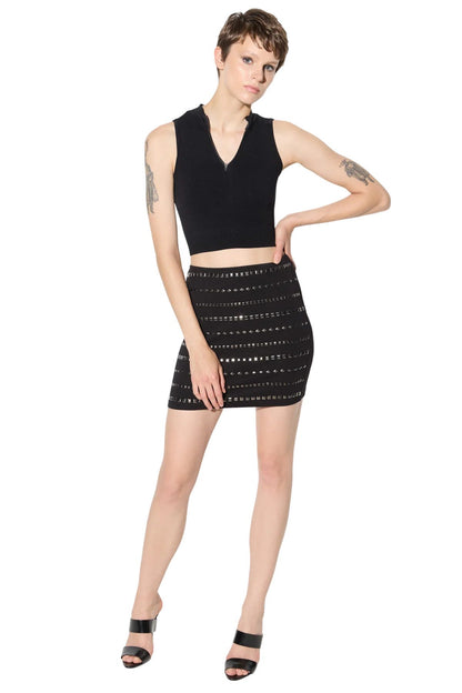 Crop-Top mit Reißverschlusskragen