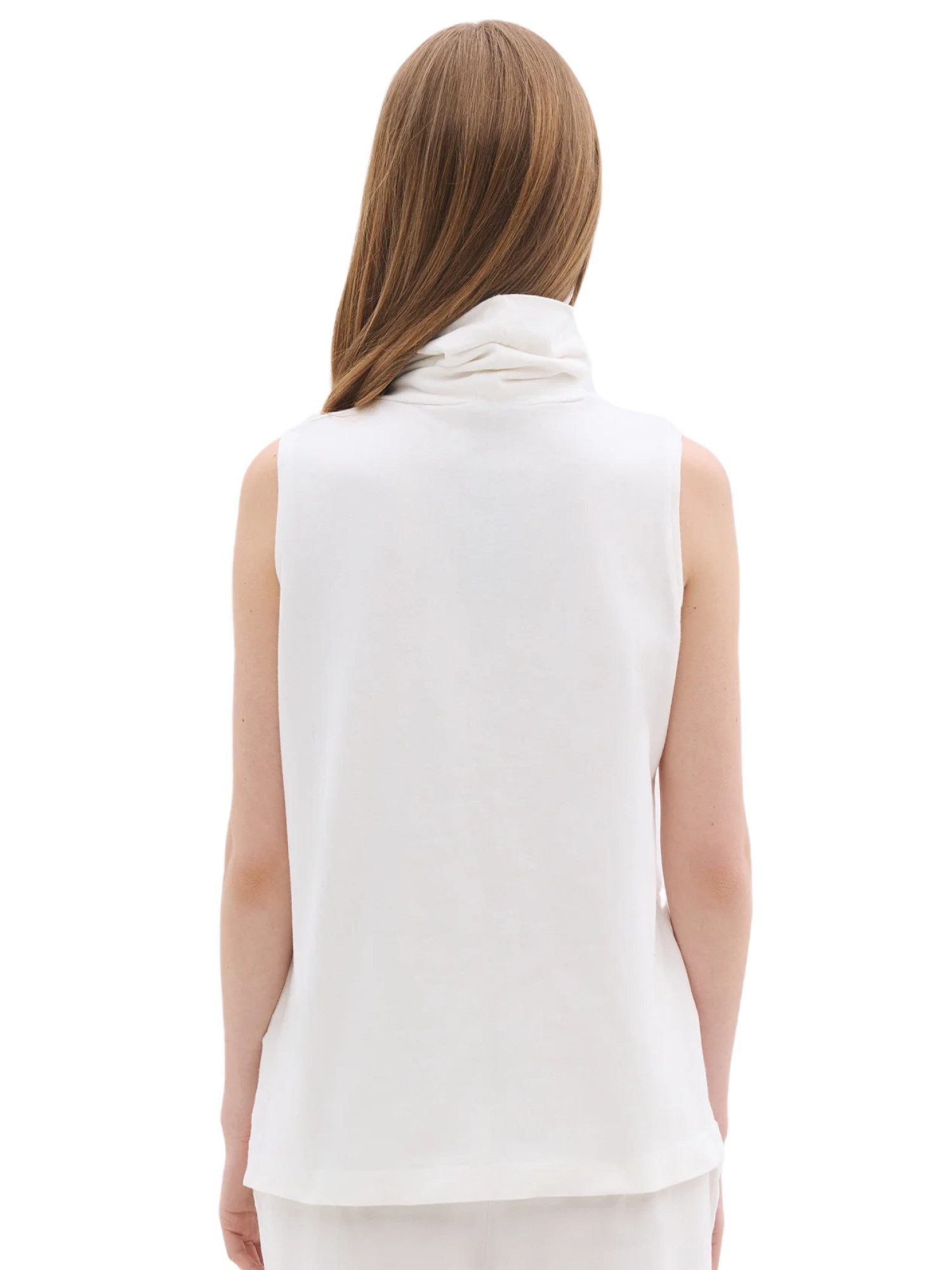 Ärmellose Bluse mit Rollkragen
