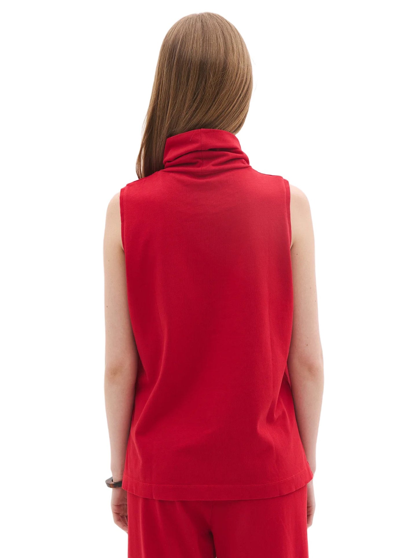 Ärmellose Bluse mit Rollkragen