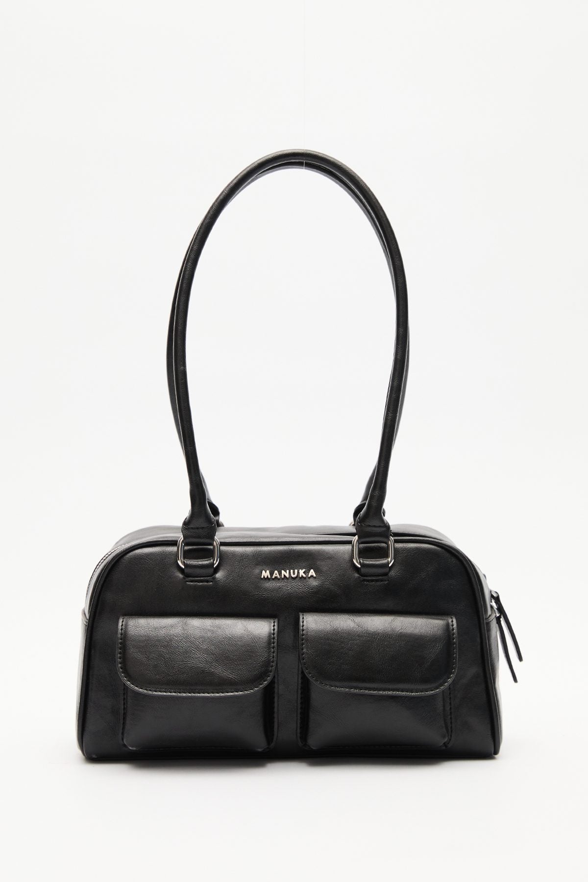 SCHWARZE RETRO-TASCHE MIT TASCHEN