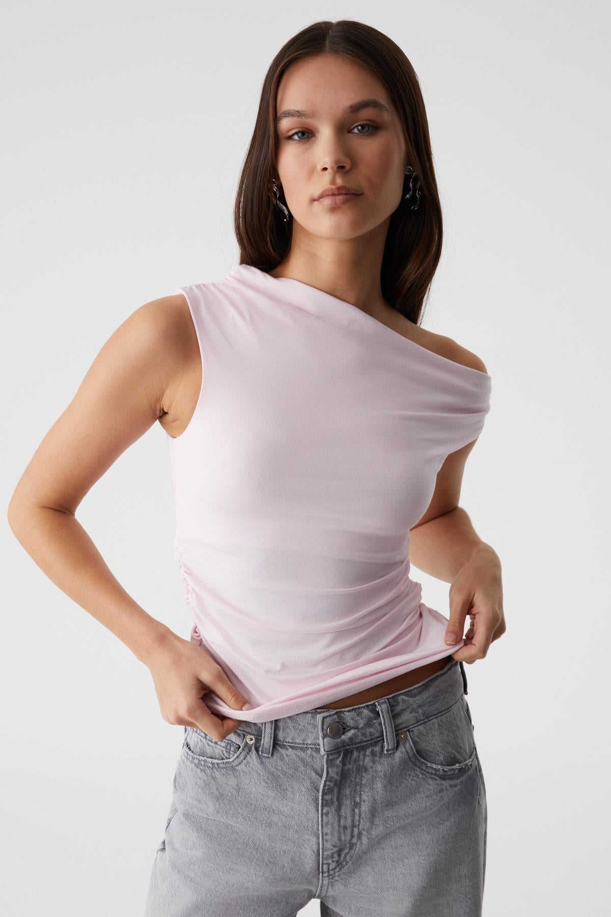 STONEAK Damen Bluse mit Raffung