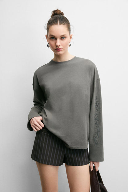 STONRET Damen Baumwoll-Langarmshirt