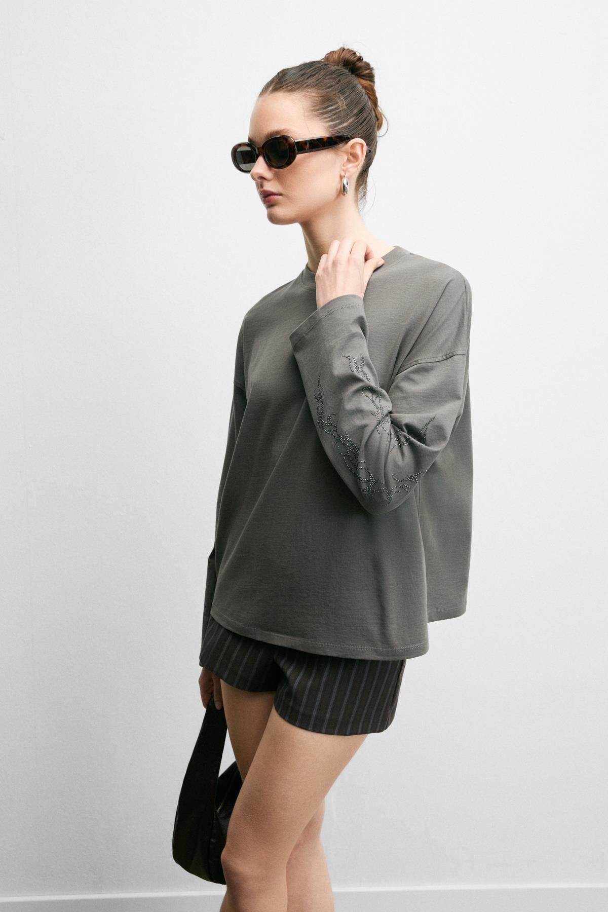 STONRET Damen Baumwoll-Langarmshirt