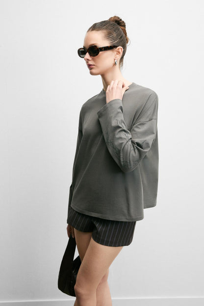 STONRET Damen Baumwoll-Langarmshirt