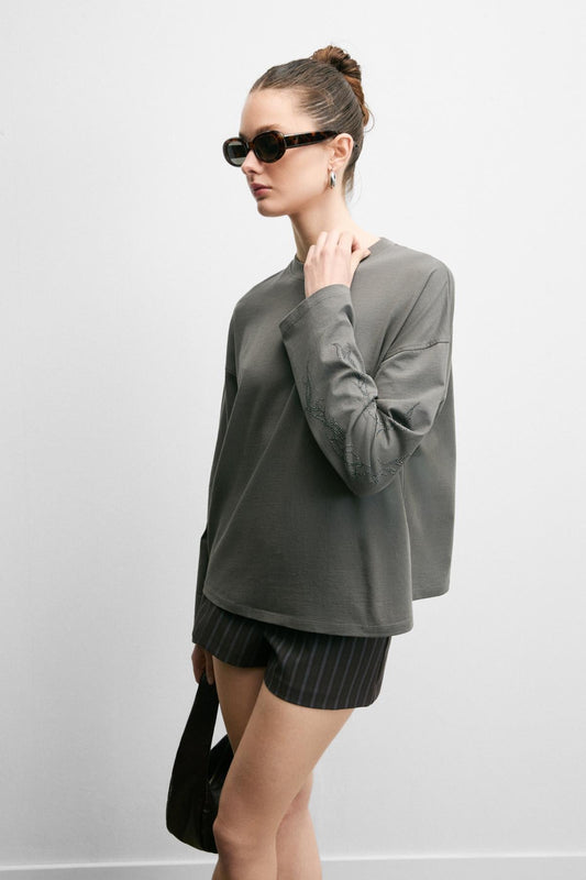 STONRET Damen Baumwoll-Langarmshirt