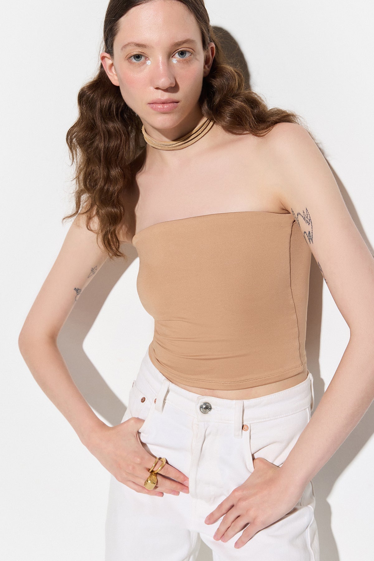 Trägerloses Crop-Top