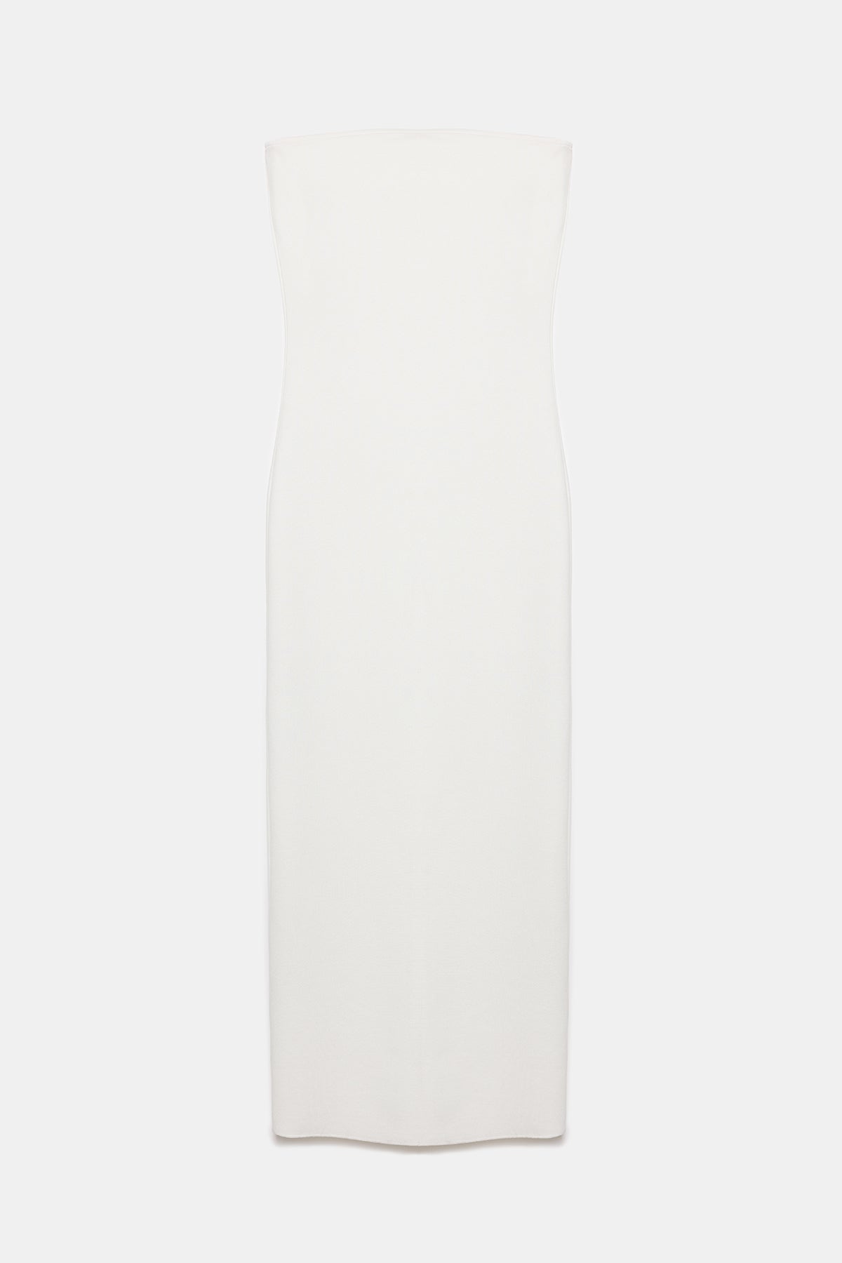 Trägerloses Midikleid mit geradem Schnitt