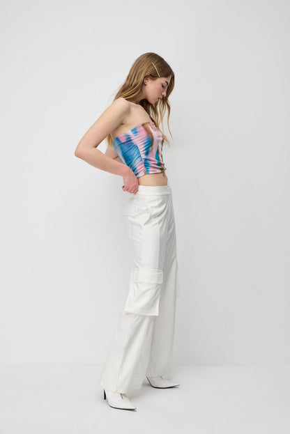 Kurzärmelige Crop-Bluse