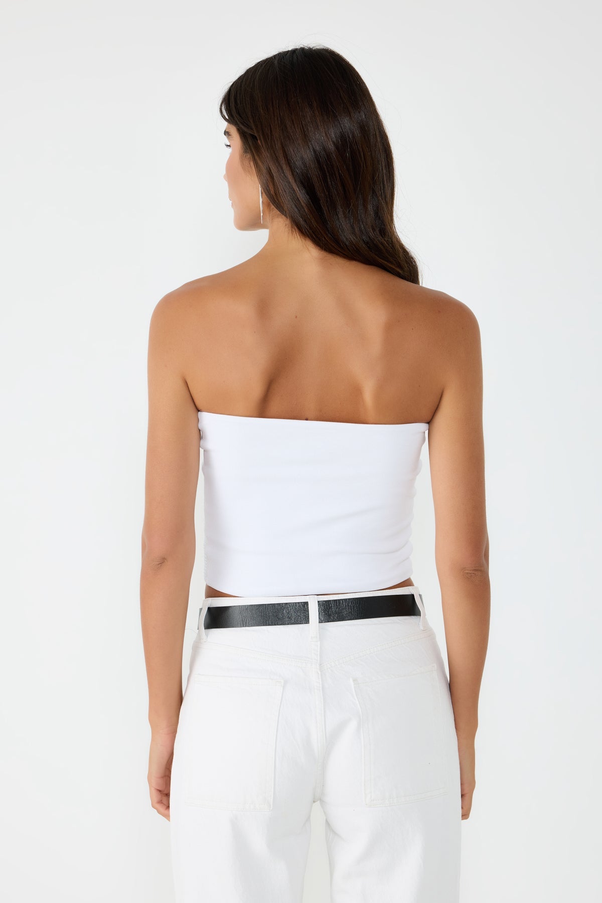 Trägerloses, verziertes Crop-Top