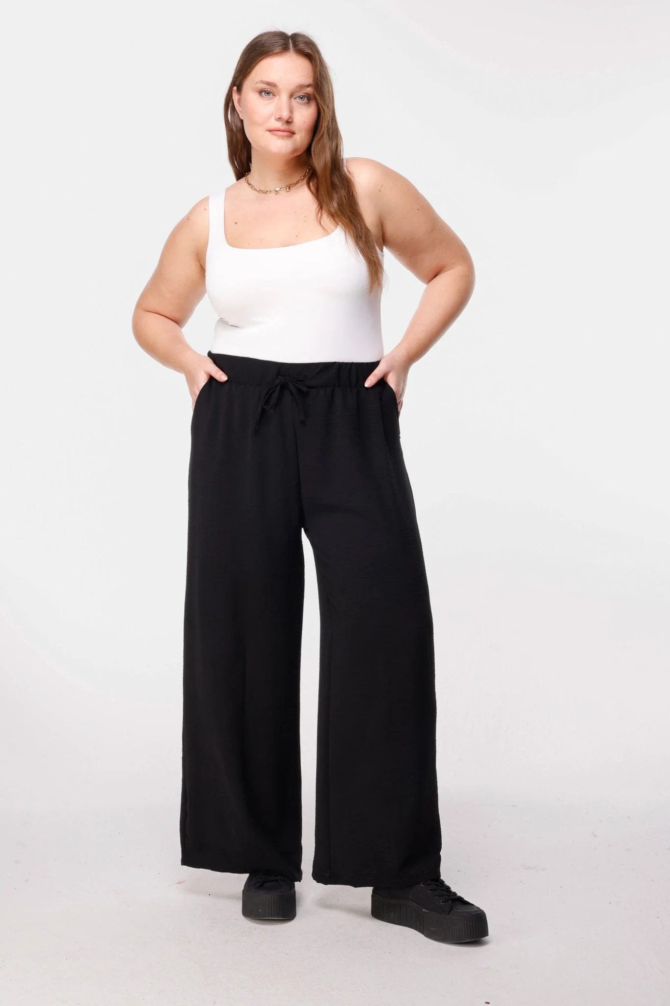 Stretch-Jersey-Hose mit weitem Bein
