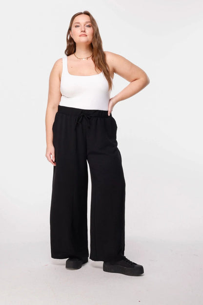 Stretch-Jersey-Hose mit weitem Bein
