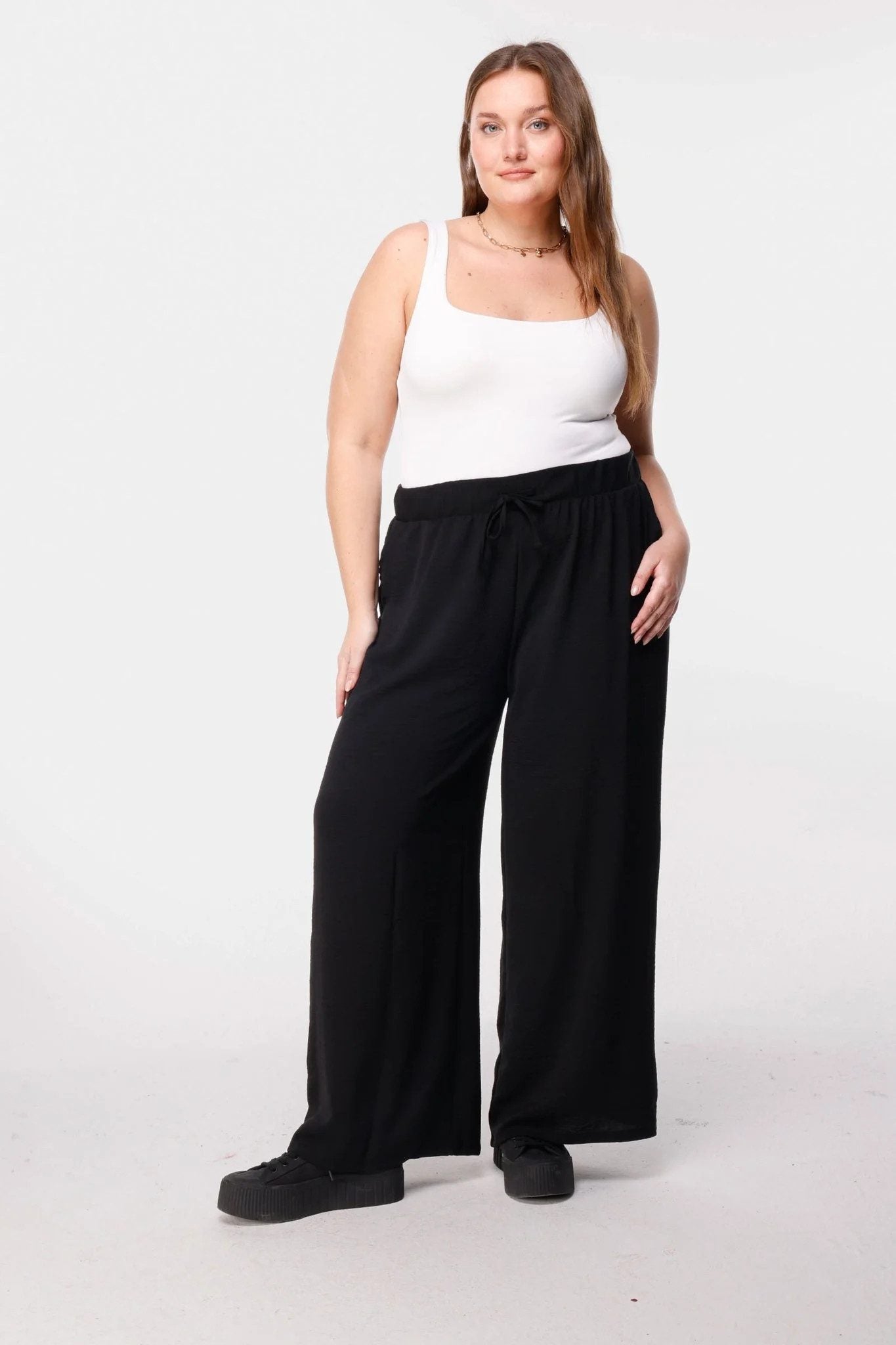 Stretch-Jersey-Hose mit weitem Bein