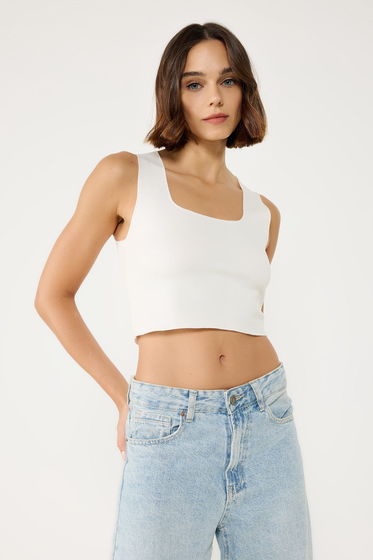 Basic-Top aus Stretch-Strick
