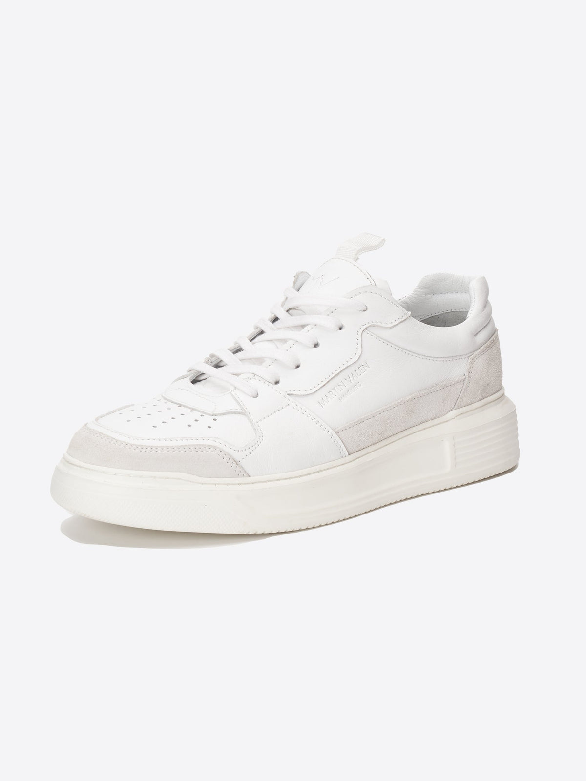Wildleder Detail Dicke Sohle Leder Sneaker