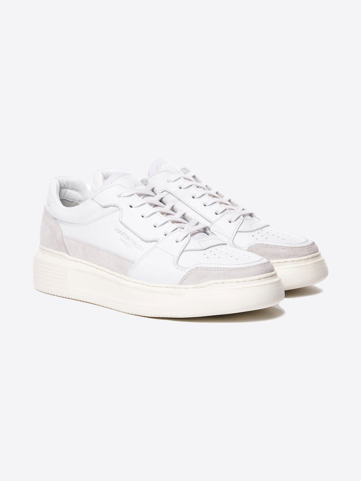 Wildleder Detail Dicke Sohle Leder Sneaker