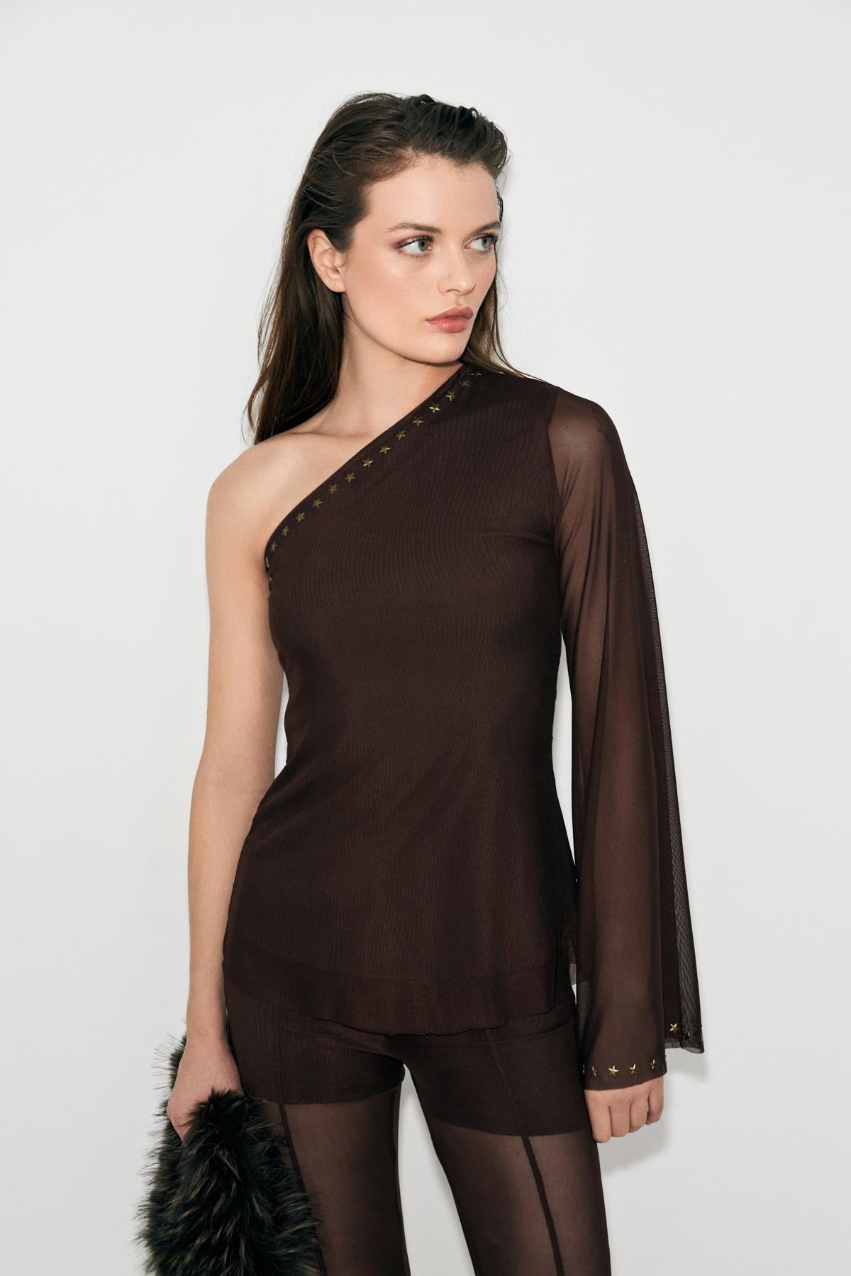 SUENO Damen Asymmetrische Bluse