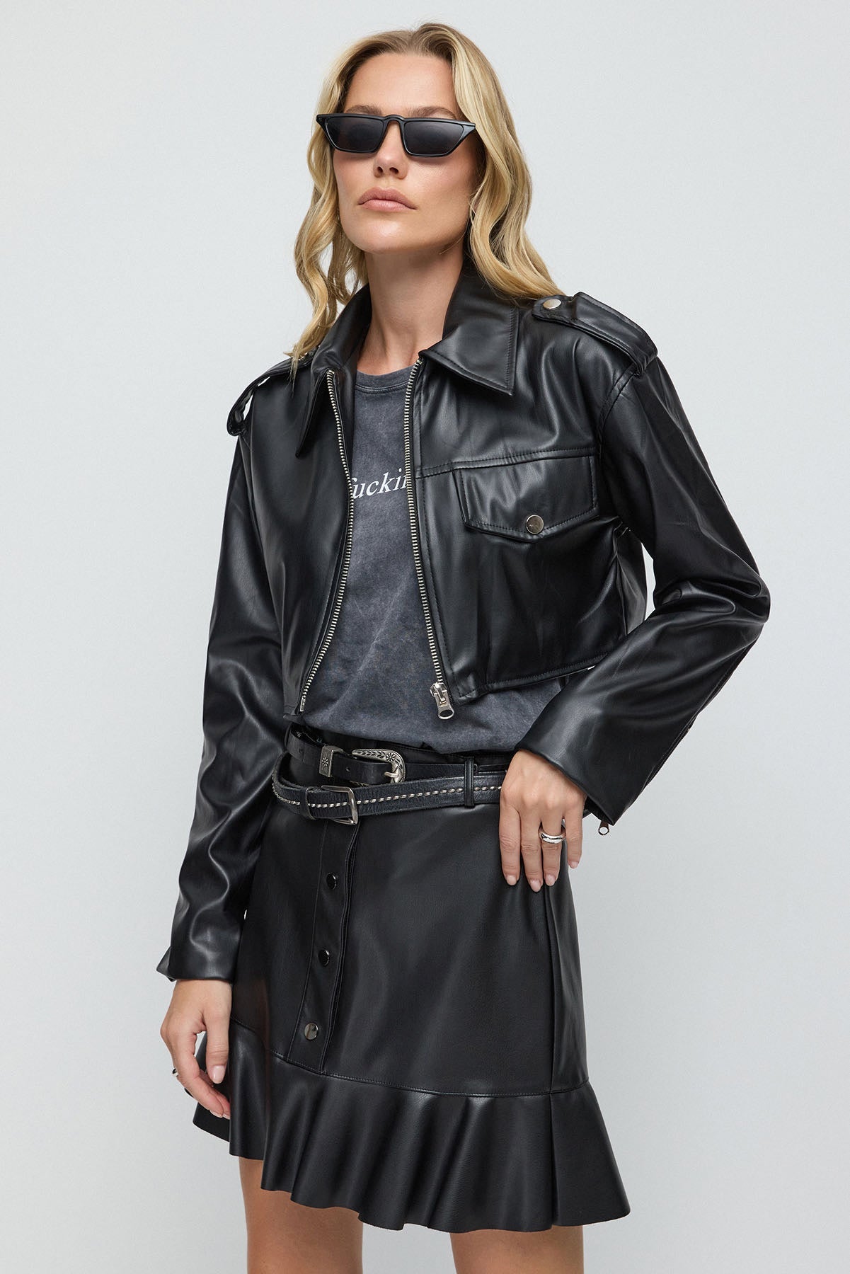 Kunstlederjacke
