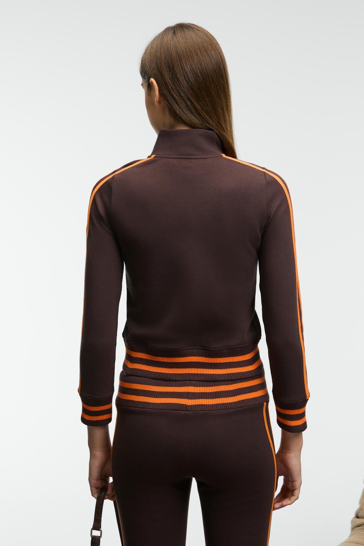 GRIMELANGE TALYSSE Damen Zip-Sweatshirt Bündchen Braun
