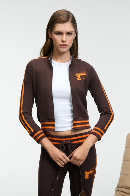 TALYSSE Damen Zip-Sweatshirt Bündchen