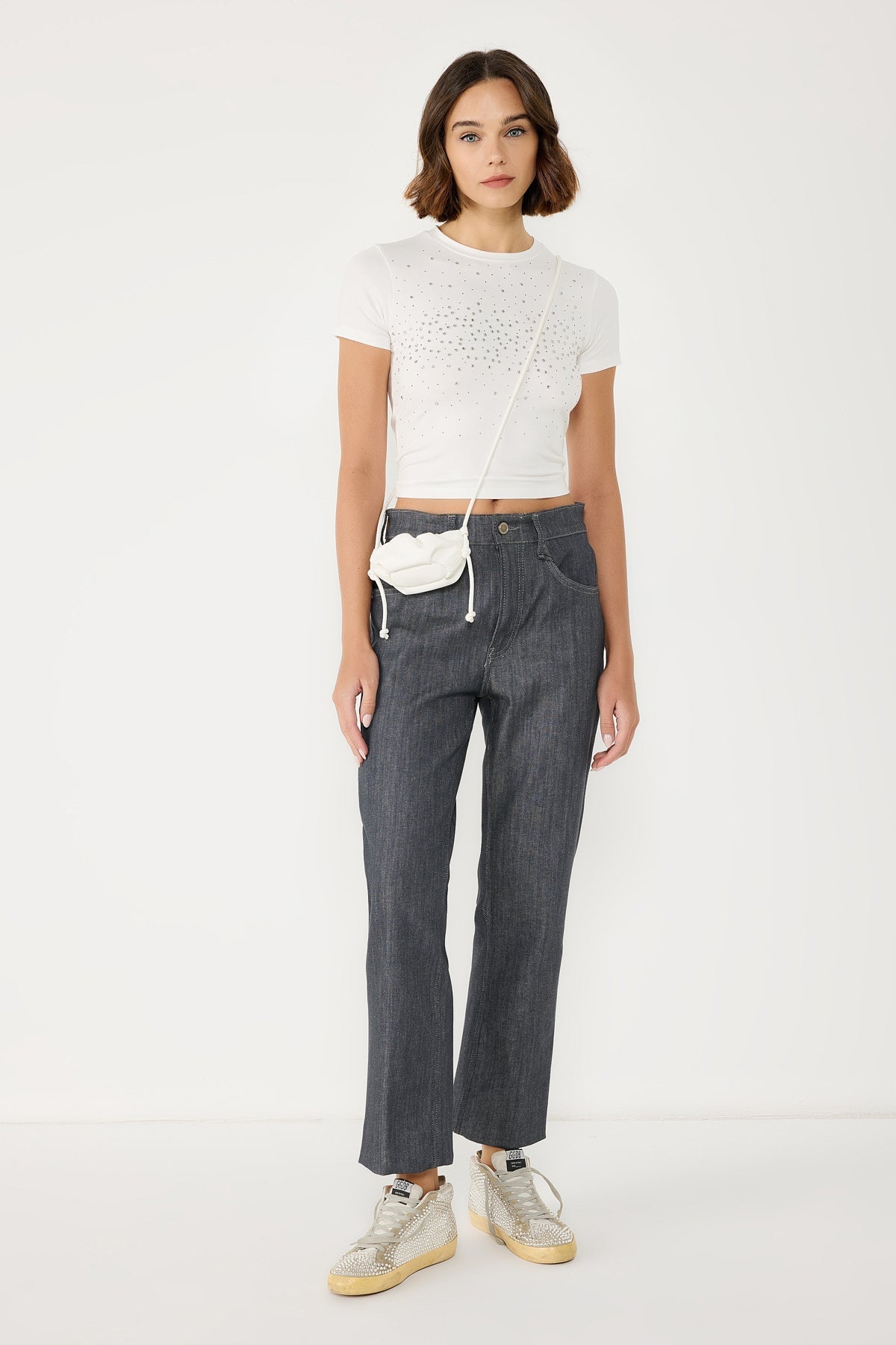 Strass-Crop-T-Shirt