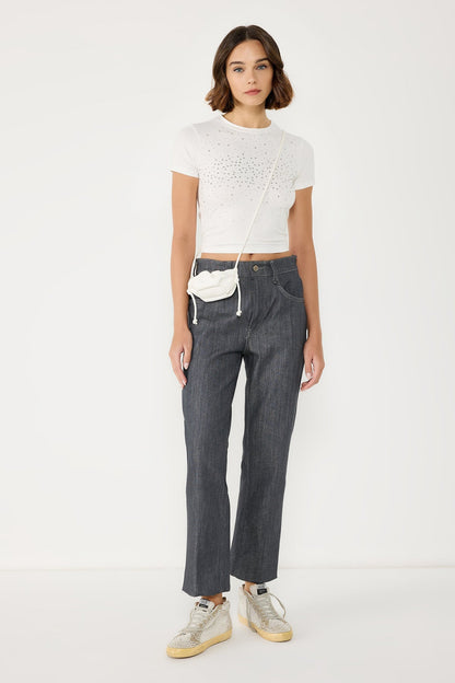 Strass-Crop-T-Shirt