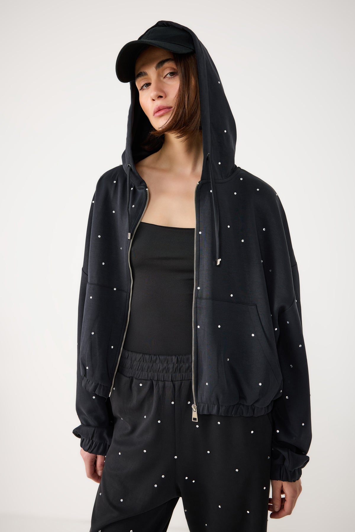 Kapuzenjacke mit Steinmuster