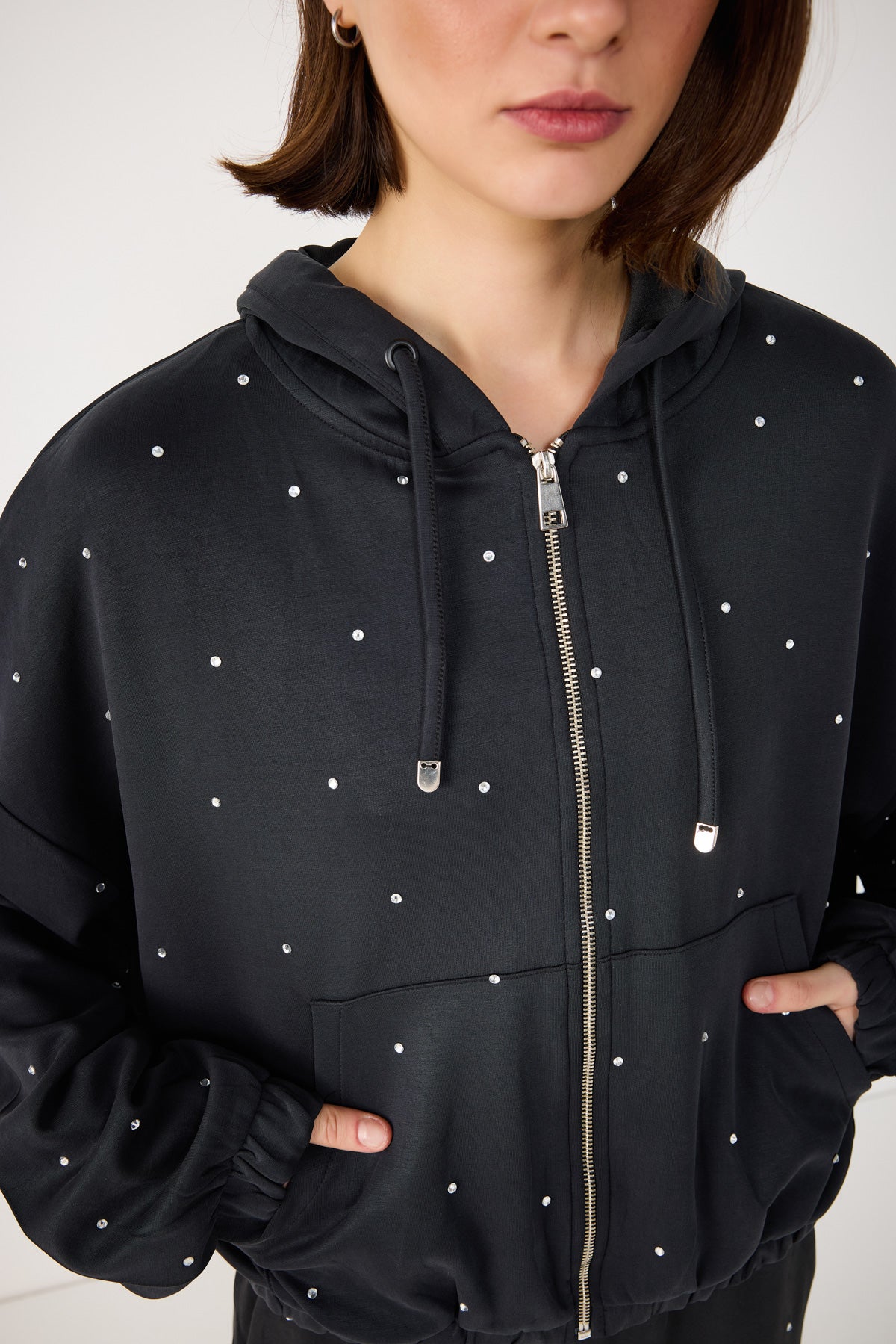 Kapuzenjacke mit Steinmuster