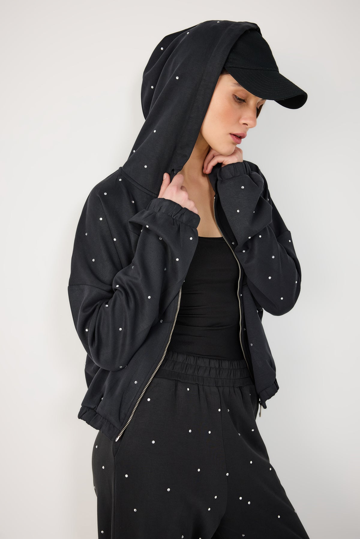 Kapuzenjacke mit Steinmuster