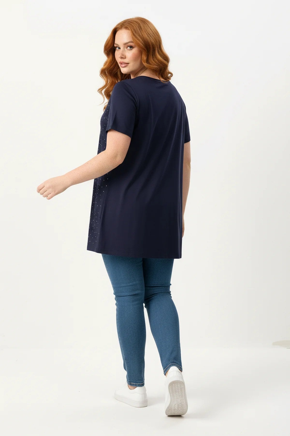 Kurzarm-T-Shirt mit Steindetails