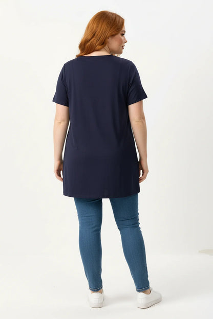 Kurzarm-T-Shirt mit Steindetails