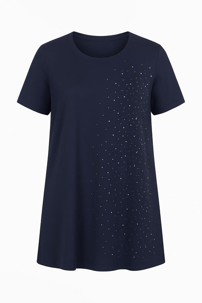 Kurzarm-T-Shirt mit Steindetails