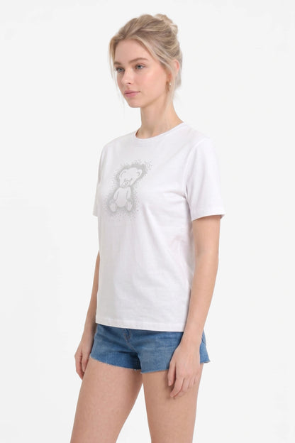 Stein-Detail Übergröße T-Shirt