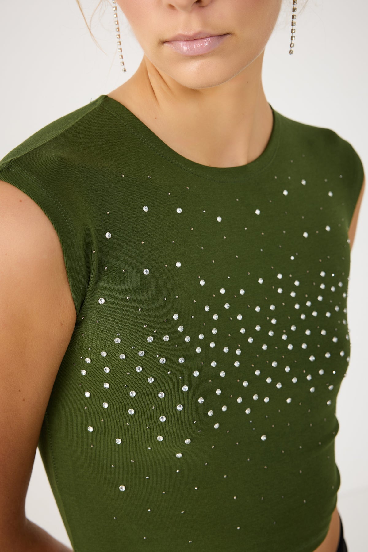 Kurzärmelige Crop-Bluse