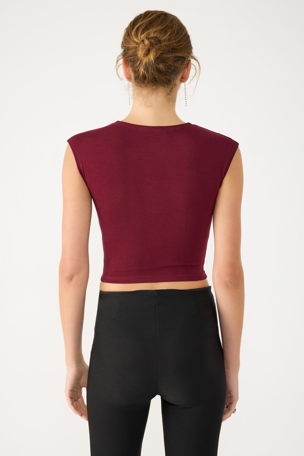 Kurzärmelige Crop-Bluse