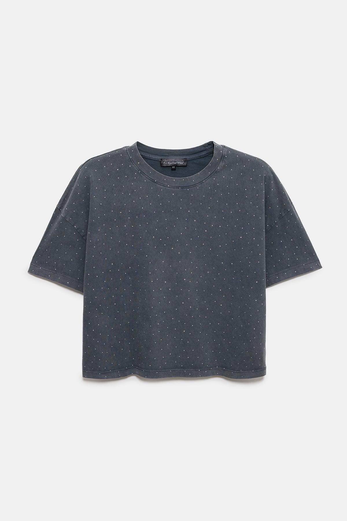 Crop-T-Shirt mit Steinverzierungen