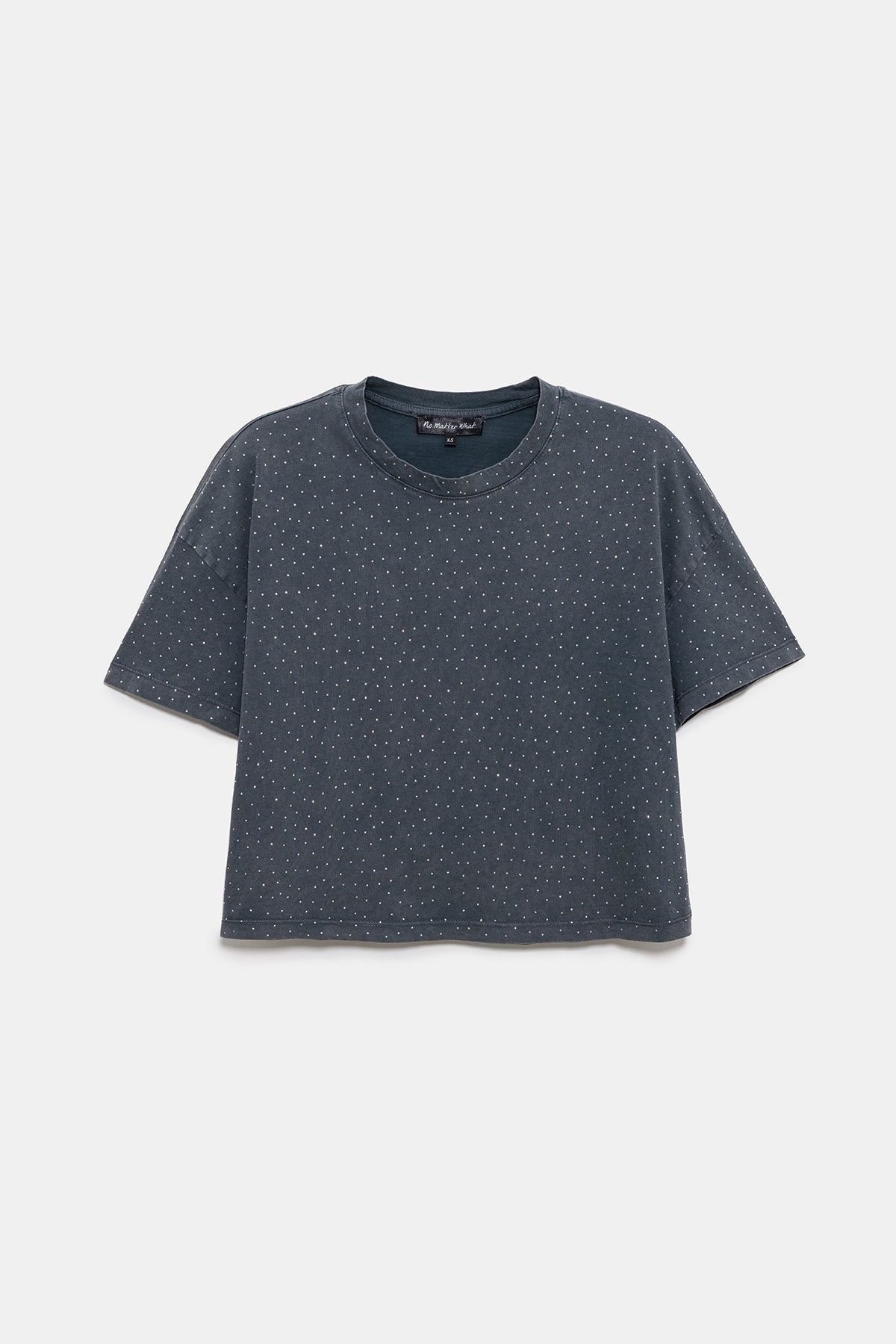 Crop-T-Shirt mit Steinverzierungen